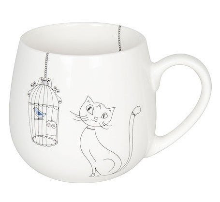 Hrnek buclák - Kočka a ptáček v kleci / Cats and Birds