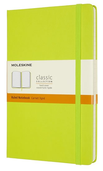 Moleskine Zápisník žlutozelený L, linkovaný, tvrdý