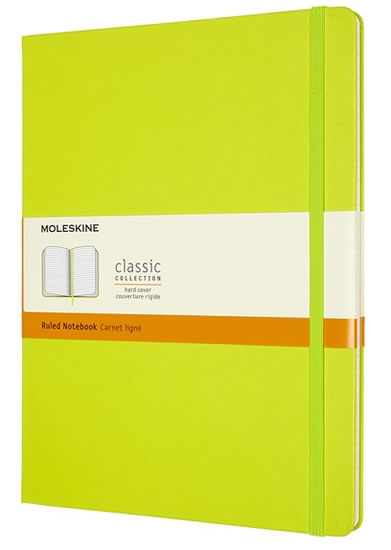 Moleskine: Zápisník tvrdý linkovaný žlutozelený XL
