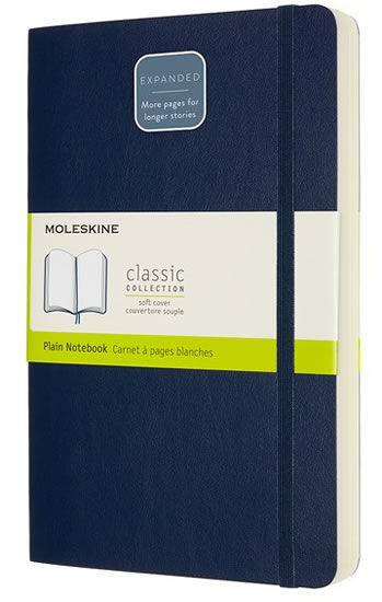 Moleskine Zápisník Expanded modrý L, čistý, měkký