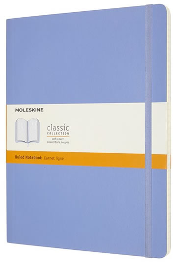Moleskine Zápisník světle modrý XL, měkký linkovaný
