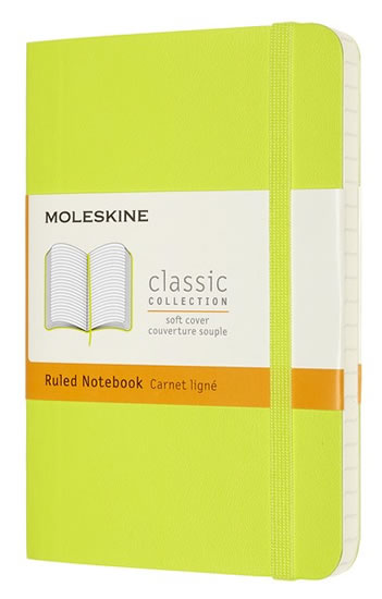 Moleskine Zápisník žlutozelený S, linkovaný, měkký