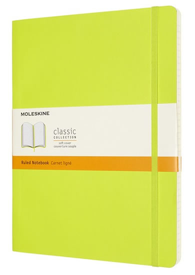 Moleskine: Zápisník měkký linkovaný žlutozelený XL