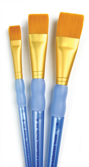 Royal & Langnickel Sada štětců GOLD TAKLON, 3ks (ploché č.1/2