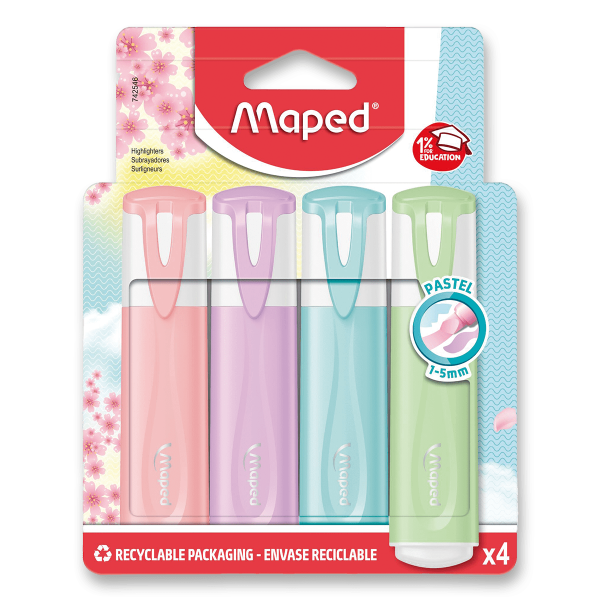 Maped - Zvýrazňovač Fluo Peps Pastel 4 ks