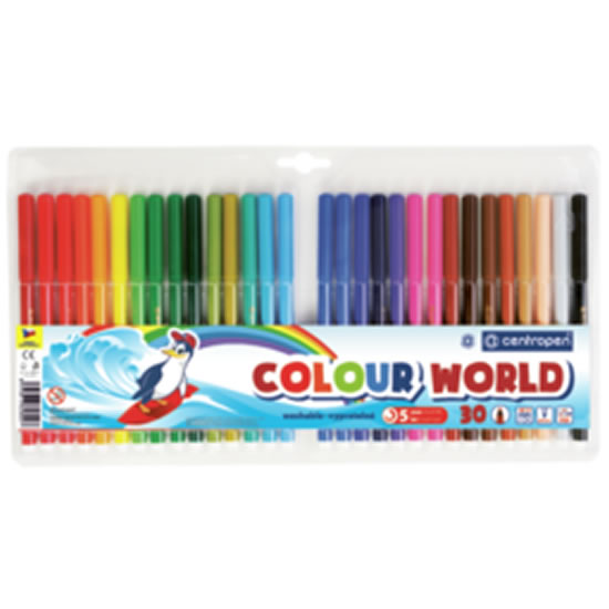 Centropen Fixy COLOUR WORLD 7550 trojboké, sada 30 barev