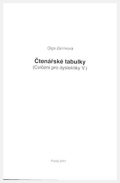 Čtenářské tabulky - Cvičení pro dyslektiky V. Dys
