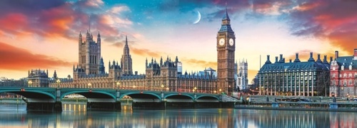 Panoramatické Puzzle: Big Ben a Westminsterský palác, Londýn 500 dílků