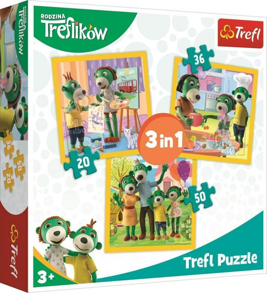 Trefl Puzzle Treflíci - Být spolu je fajn 3v1 (20,36,50 dílků)