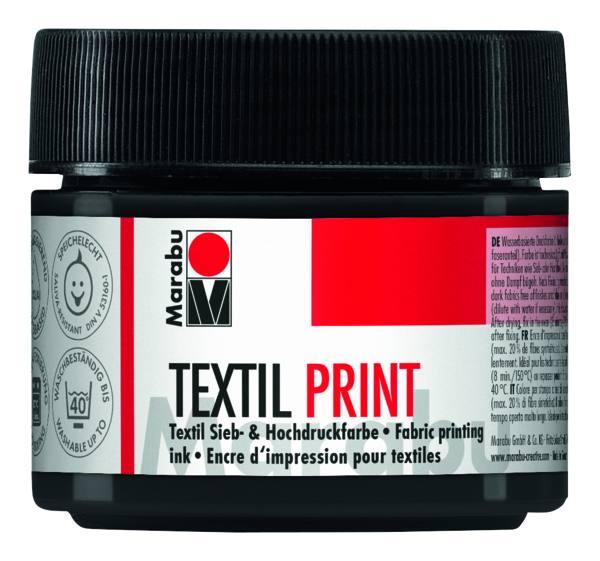 Marabu textilní barva na sítotisk a linoryt/černá 100 ml