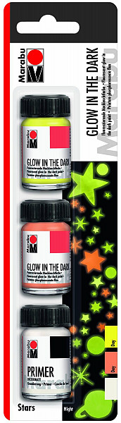 Marabu fluorescenční barva sada STARS 3 x 15 ml