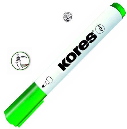 Kores Permanentní popisovač K-MARKER na bílé tabule a flip charty, kulatý hrot 3 mm, zelený