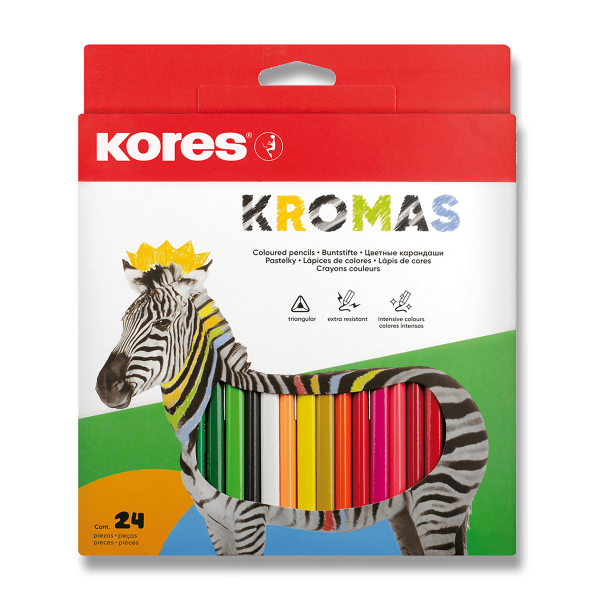 KROMAS, trojhranné pastelky 3 mm / 24 barev