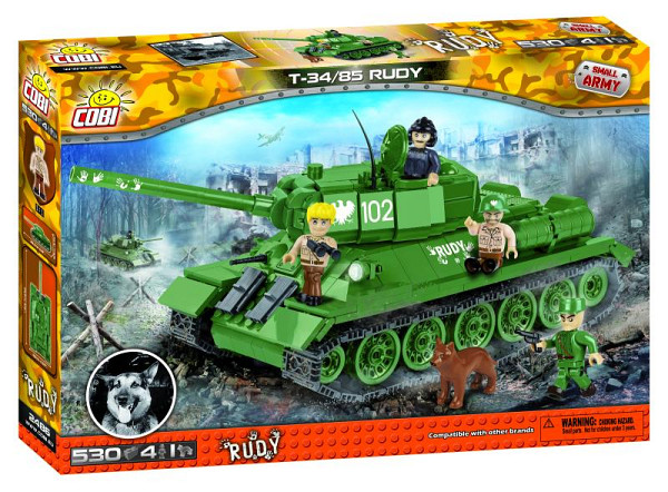 Stavebnice COBI T-34/85 z filmu Čtyři z tanku a pes, 530 k, 5 f