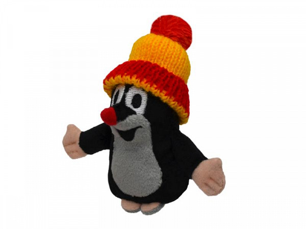 Krtek 10cm prstový maňásek kulich červený