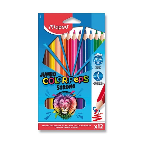 Maped - Bezdřevé pastelky Color´Peps Strong Jumbo 12 ks
