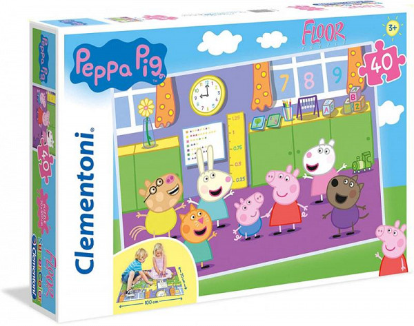 Clementoni Puzzle Supercolor Floo Prasátko Peppa / 40 dílků