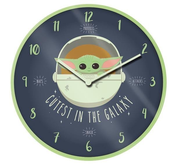 Hodiny nástěnné Star Wars: Mandalorian - Cutest In The Galaxy