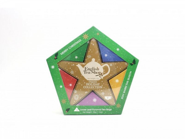 English Tea Shop Kolekce bio čajů se zlatou vánoční hvězdou 32 g, 16 ks
