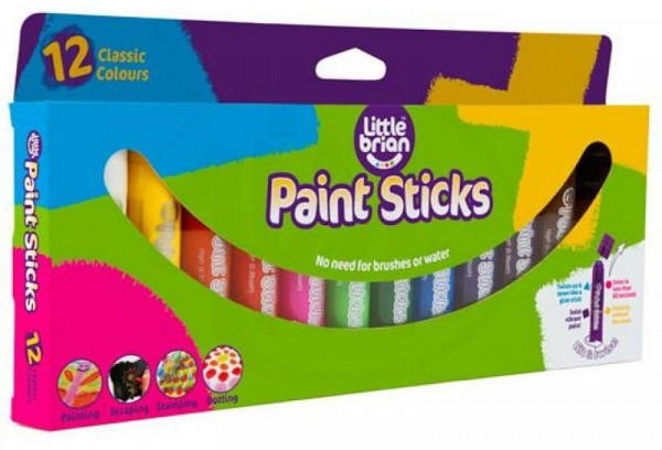 Little Brian Paint Sticks - Základní barvy 12 ks