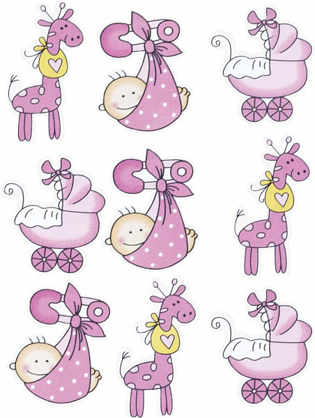 Dřevěné ozdoby 2 -3 cm - baby růžové