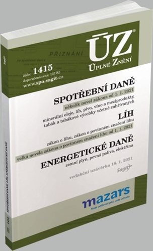 ÚZ č. 1617 - Spotřební daně, líh, paliva a maziva, energetické daně, 2025