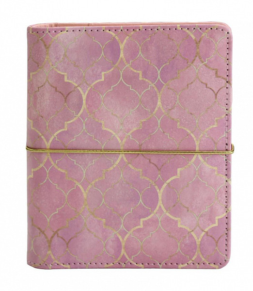 Diář UNI Růžový tapetový vzor kroužkový S s vyměnitelným kalendáriem 2022 - Designové diáře 2022