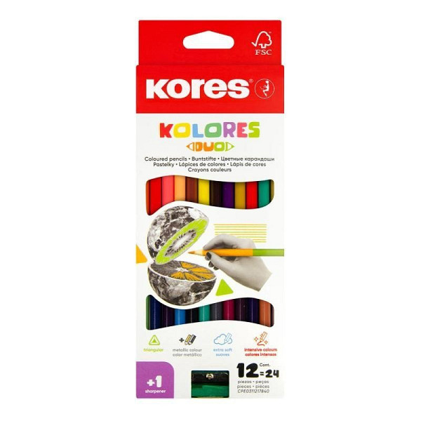 Trojhranné oboustranné pastelky 3mm, s o