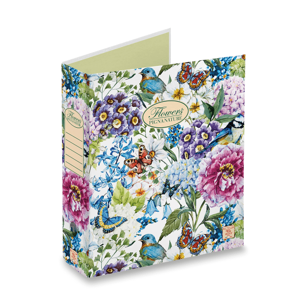Pákový pořadač Pigna Nature Flowers A4, 80 mm, mix motivů