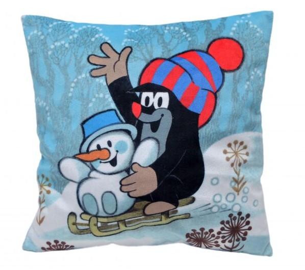 Krtek, zima - Polštář 25x25cm