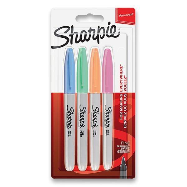 Permanentní popisovač Sharpie Fine sada 4 ks, pastelové barvy