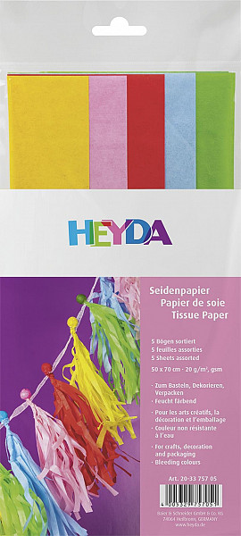 HEYDA Sada hedvábných papírů 50 x 70 cm - světlý mix