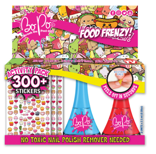 Bo Po Sada laků na nehty a samolepek - Jídlo (mix různých barev laků)