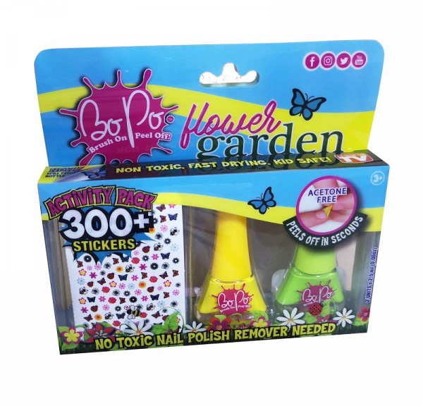 Bo Po Sada laků na nehty a samolepek - Květinová (mix různých barev laků)