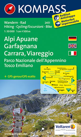Alpi Apuane,Garfagnana,Carrara,Viareggio 2451 / 1:50T NKOM