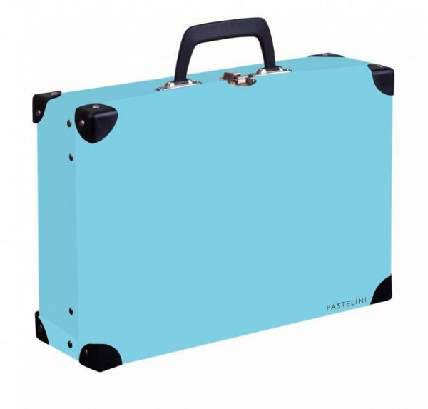 Kufřík lamino hranatý okovaný PASTELINI / modrá