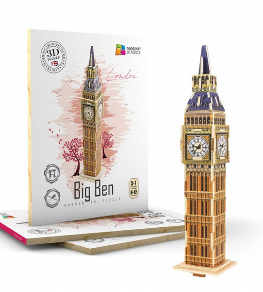 NiXiM Dřevěné 3D puzzle - Big Ben
