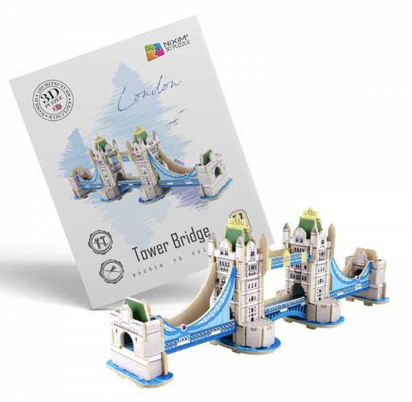 NiXiM Dřevěné 3D puzzle - Tower Bridge