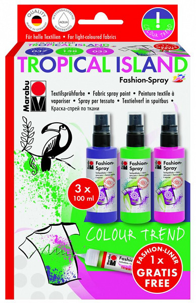 Marabu Sada barev na textil ve spreji - Tropical Island