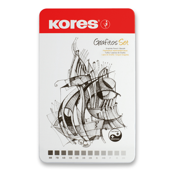 Kores Grafitos - souprava grafitových tužek 8B - 2H