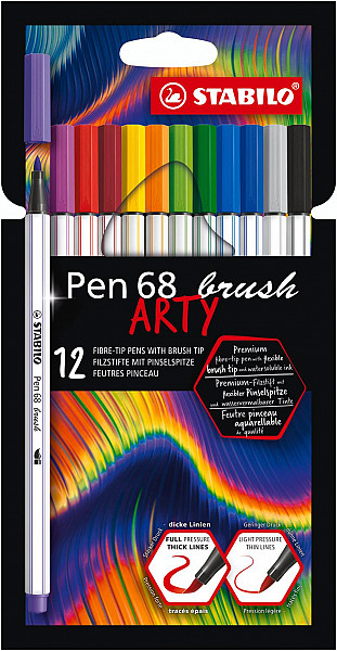 Fixa STABILO Pen 68 brush sada 12 ks v pouzdru