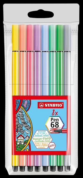Fixa STABILO Pen 68 sada 8 ks v pouzdru 