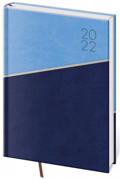 Diář 2022 Line - modrý, denní, A5