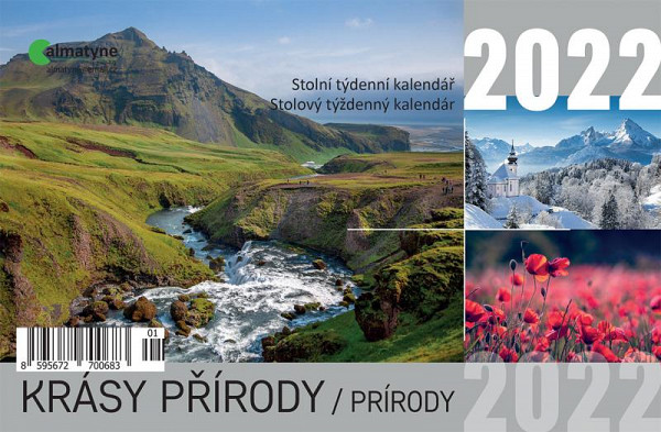 Kalendář 2022 - Krásy přírody, stolní týdenní