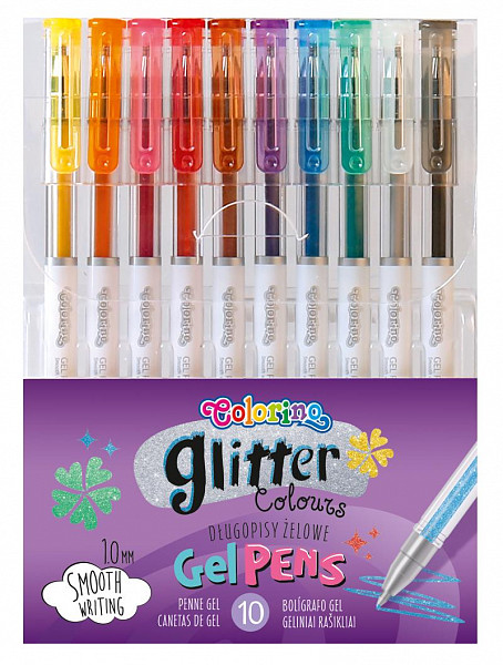 Colorino gelové rollery se třpytkami 10 barev