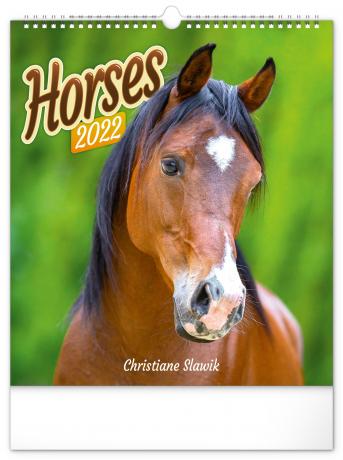 Kalendář 2022 nástěnný: Koně, 30 × 34 cm