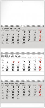Kalendář 2022 nástěnný: 3měsíční standard skládací CZ, 29,5 × 69,5 cm