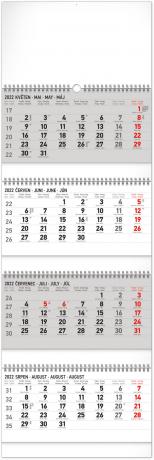 Kalendář 2022 nástěnný: 4měsíční standard skládací, 29,5 × 84,5 cm