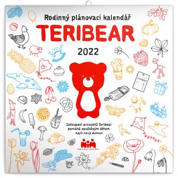 Kalendář 2022 nástěnný: Rodinný plánovací TERIBEAR, 30 × 30 cm