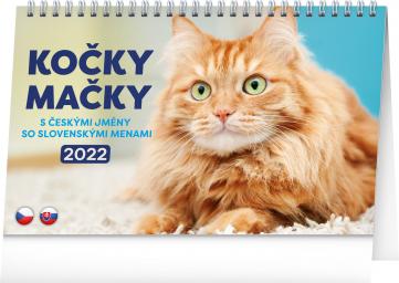 Kalendář 2022 stolní: Kočky – Mačky CZ/SK, 23,1 × 14,5 cm